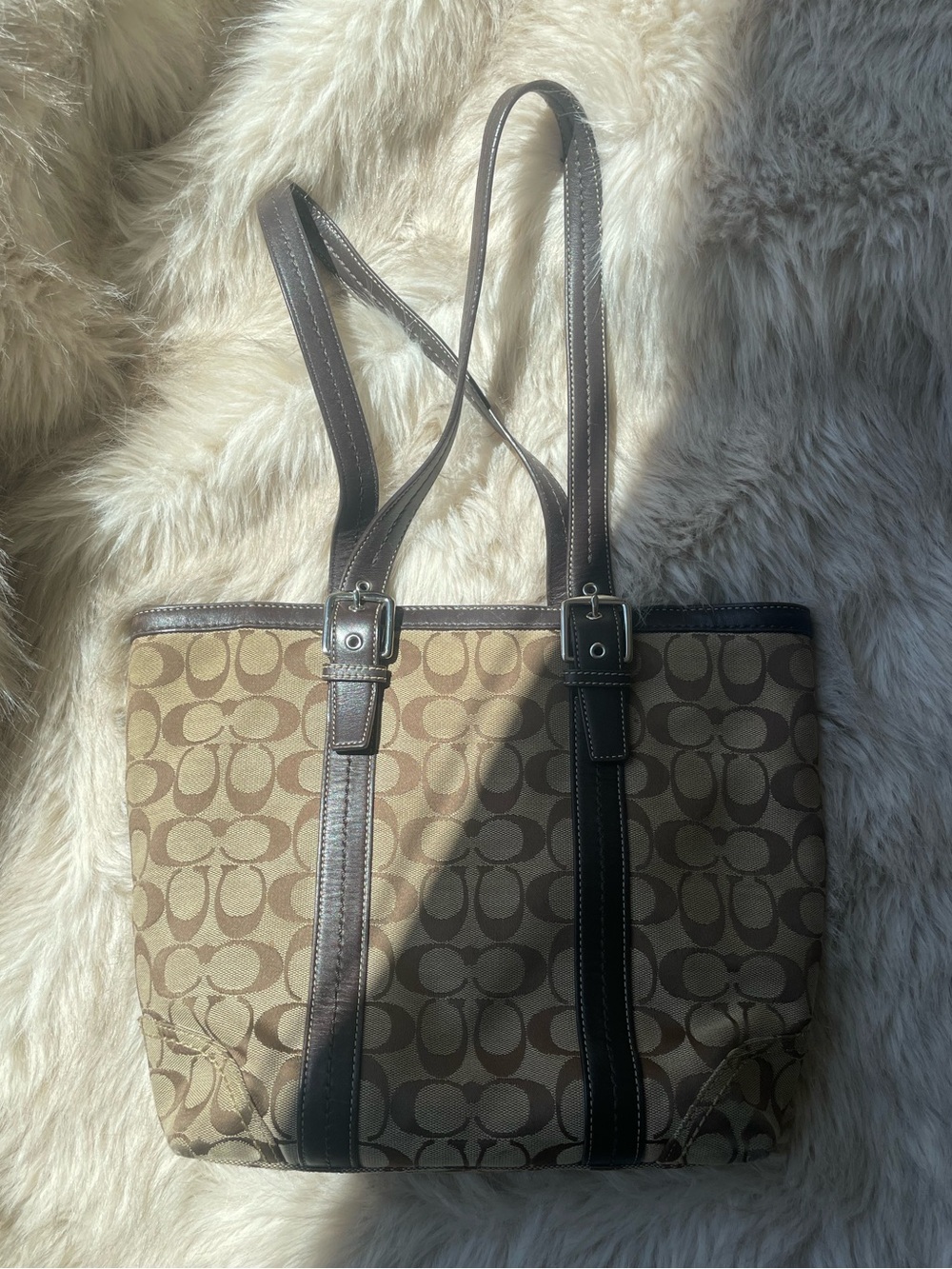 Vintage Coach Hamptons Signature Canvas Tote - Gem